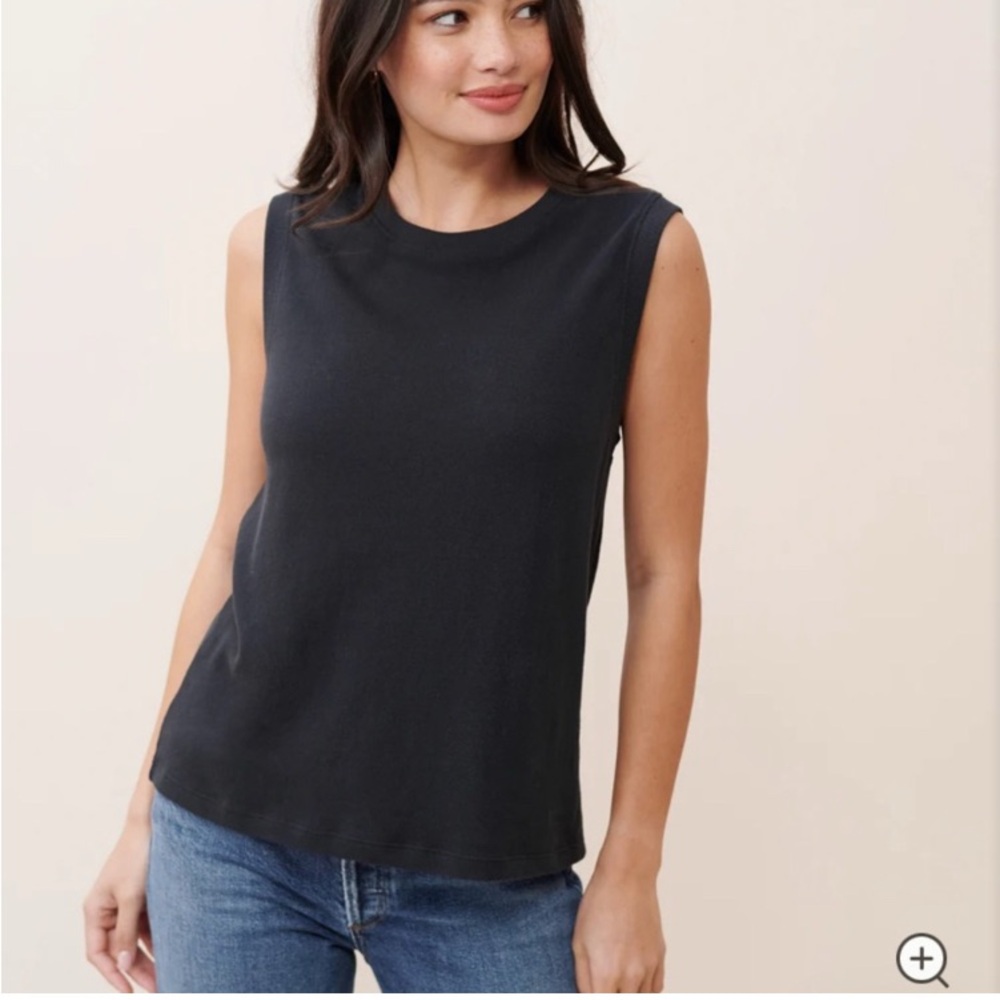 Jenni Kayne | EUC 100% Cotton Easy Tank Top in Black | Sz Large